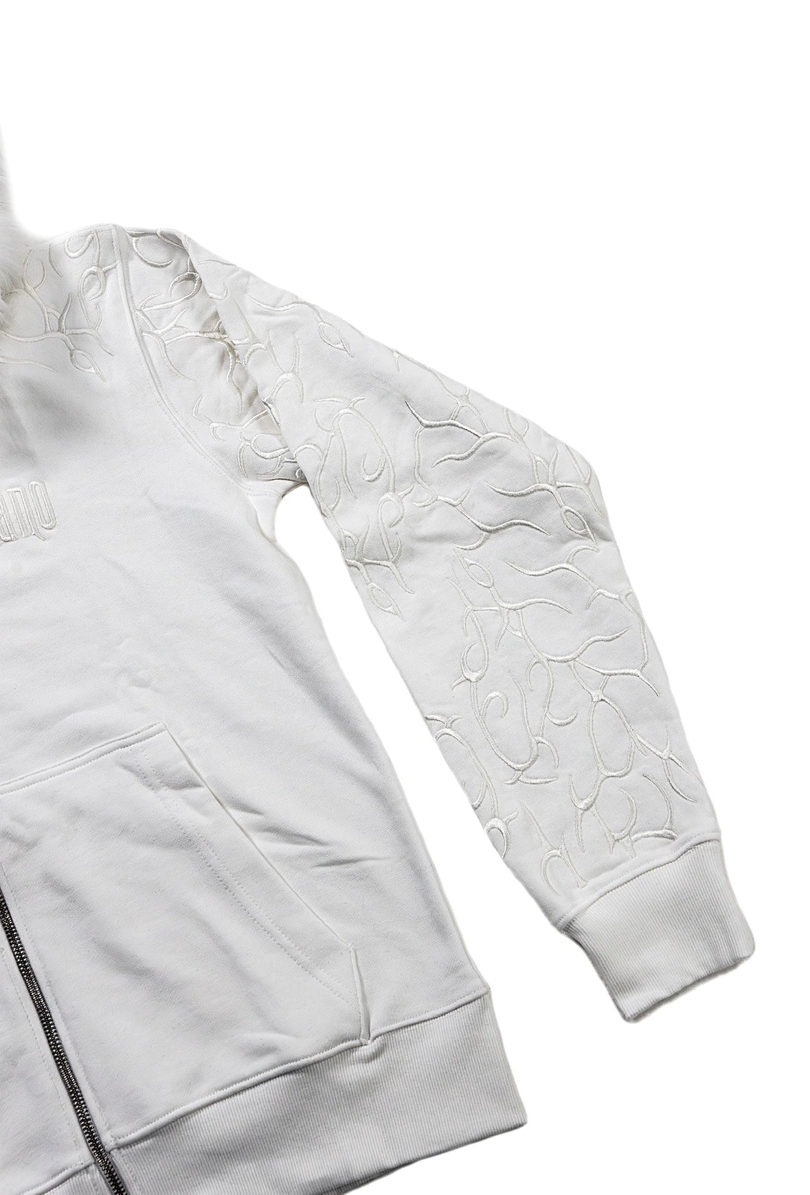 VILANOSIXX FAUX FUR ZIP UP WHITE
