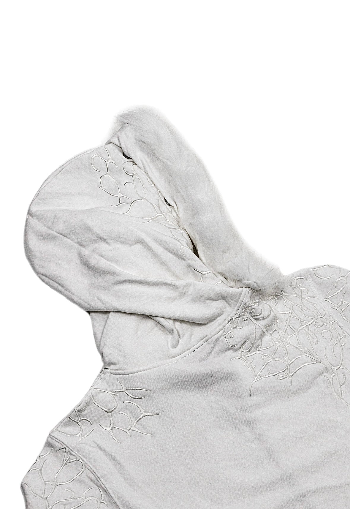 VILANOSIXX FAUX FUR ZIP UP WHITE