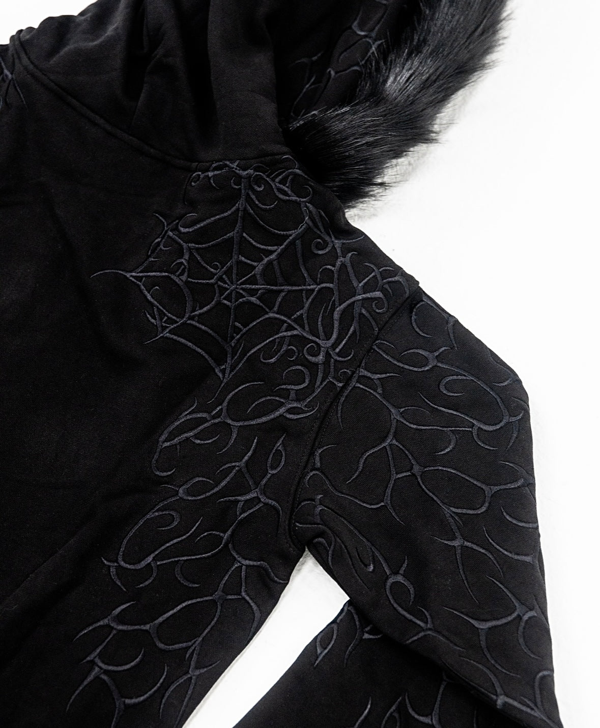 VILANOSIXX FAUX FUR ZIP UP BLACK